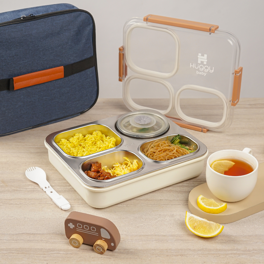 Huggy Baby KM05 Stainless Steel Bento Box | Kotak Makan Anti Tumpah - Image 7