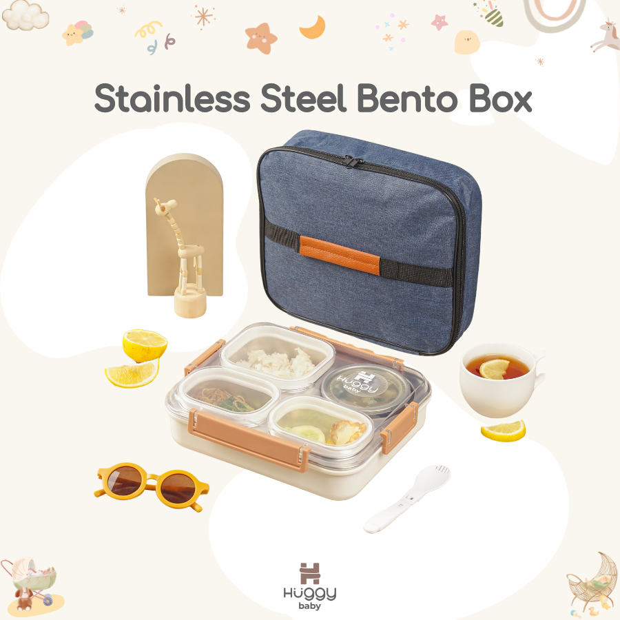 Huggy Baby KM05 Stainless Steel Bento Box | Kotak Makan Anti Tumpah - Image 6