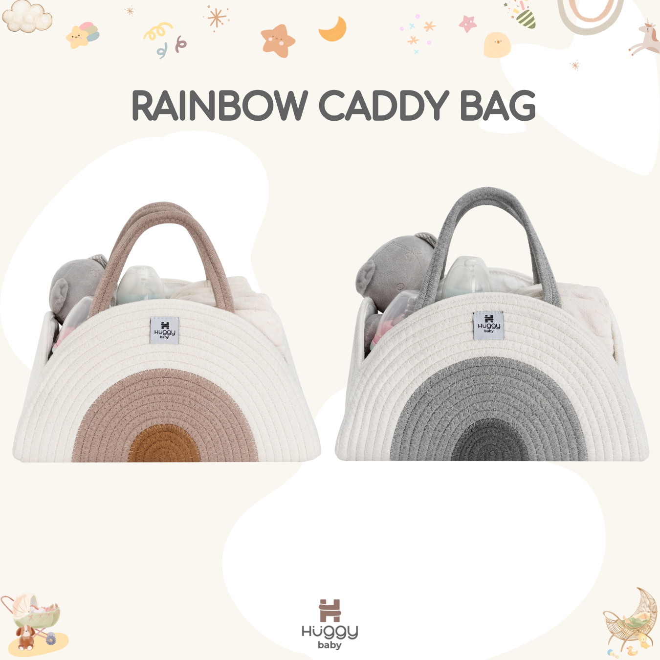 Huggy Baby BAG01R RAINBOW Caddy Bag | Tas Diaper Bag Organizer Bayi - Image 7