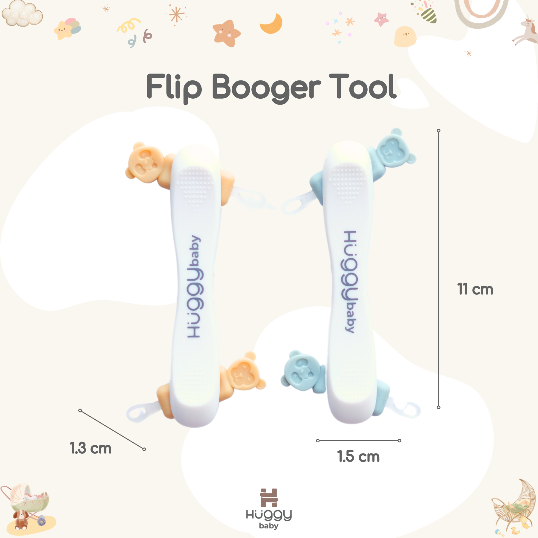 Huggy Baby ES02 Flip Booger Tool | Alat Pembersih Hidung Telinga Anak - Image 2