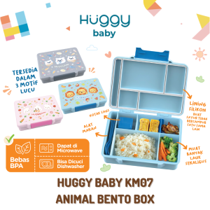 Huggy Baby KM07 Animal Bento Box | Kotak Makan Bekal Anak Anti Campur