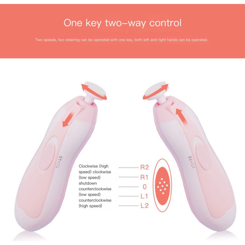 Huggy Baby Gunting Kuku Elektrik Bayi & Dewasa Electric Nail Trimmer Manicure Set - Image 5