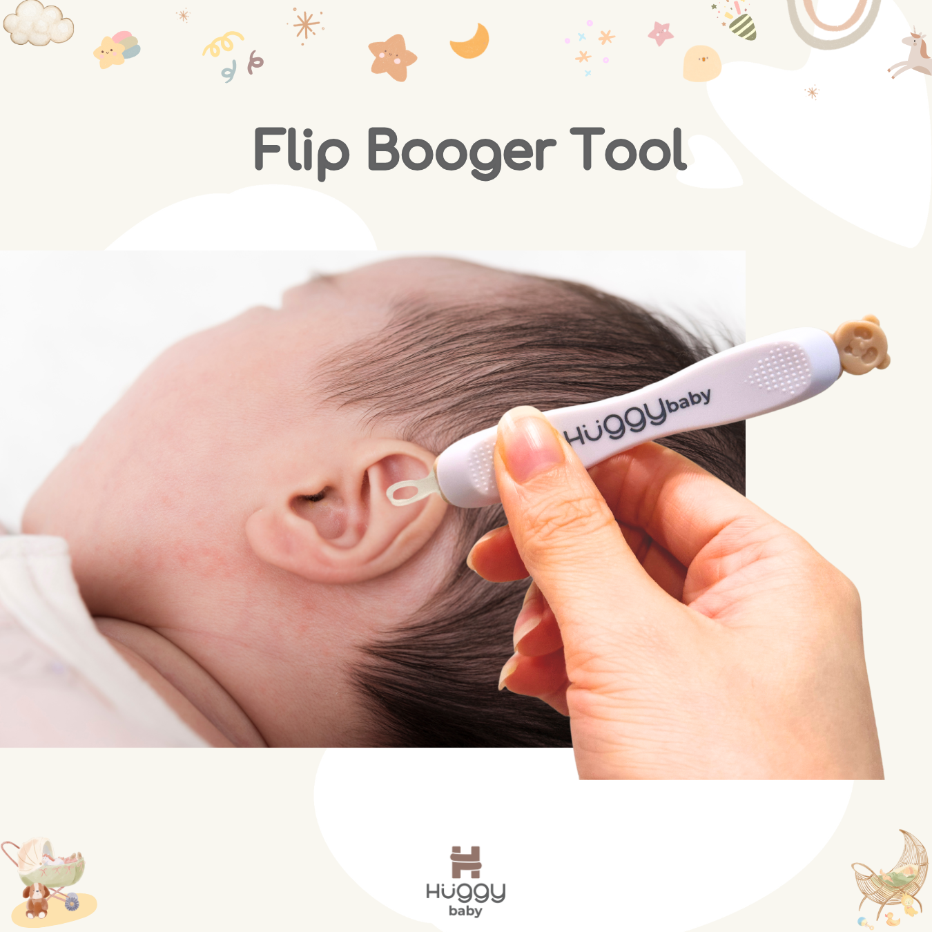 Huggy Baby ES02 Flip Booger Tool | Alat Pembersih Hidung Telinga Anak - Image 4