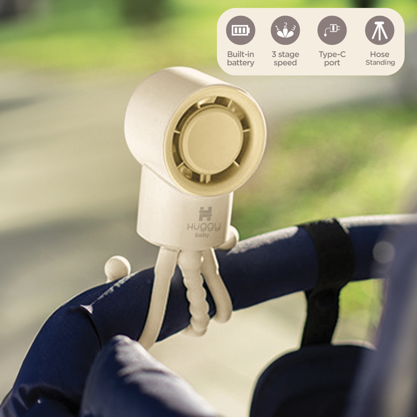 Huggy Baby FAN01 Airflex Stroller Fan | Kipas Angin Stroller Portable - Image 5