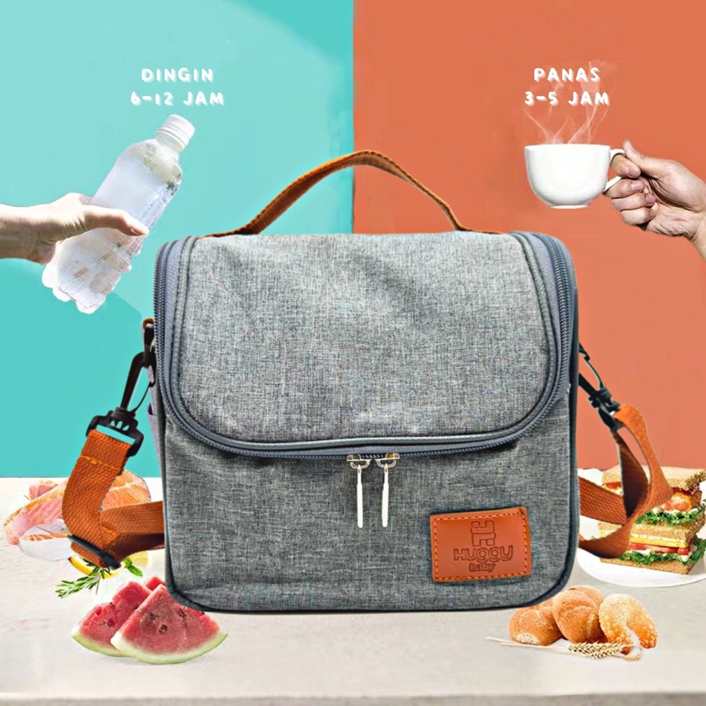 Huggy Baby BAG04 Korean Cooler Bag 2 Pockets | Tas Thermal Penyimpan ASI Makanan Bayi - Image 5