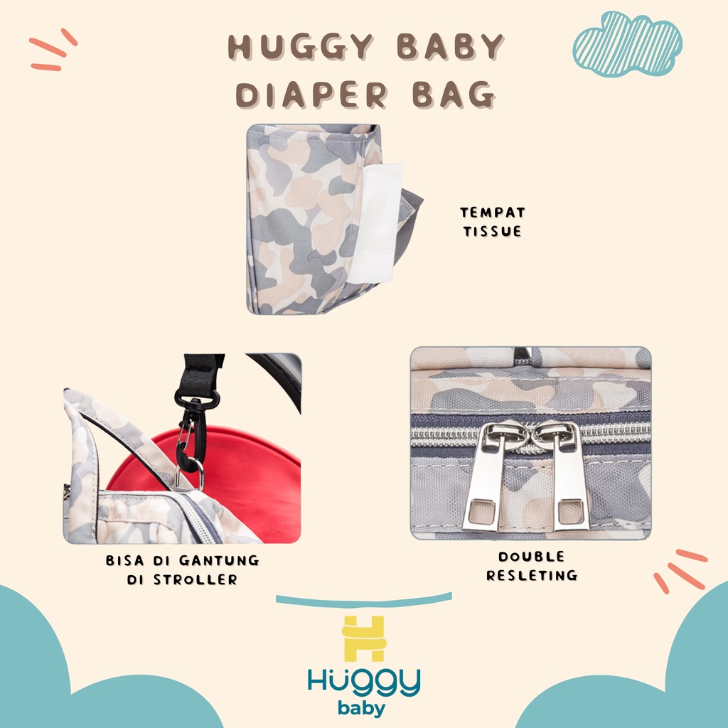 Huggy Baby BAG03 Diaper Bag | Tas Perlengkapan Multifungsi Bayi Anak - Image 4