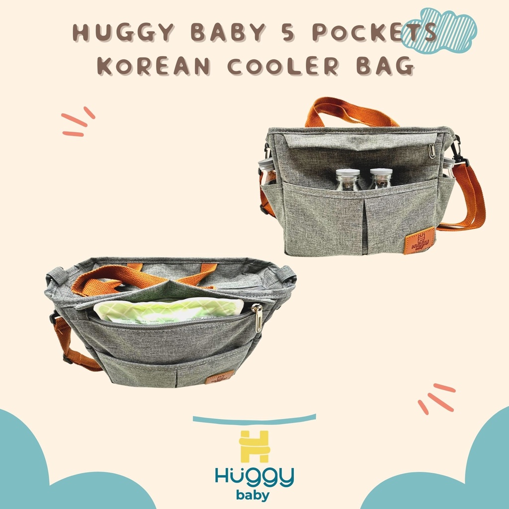 Huggy Baby BAG05 Korean Cooler Bag 5 Pockets | Tas Thermal Penyimpan ASI Makanan Bayi - Image 5