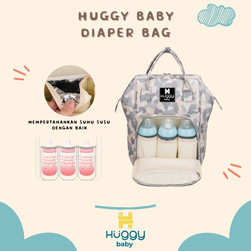 Huggy Baby BAG03 Diaper Bag | Tas Perlengkapan Multifungsi Bayi Anak - Image 3