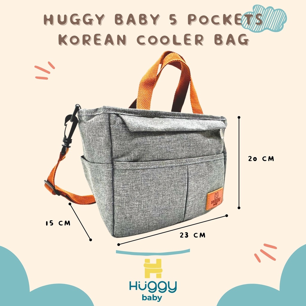 Huggy Baby BAG05 Korean Cooler Bag 5 Pockets | Tas Thermal Penyimpan ASI Makanan Bayi - Image 4